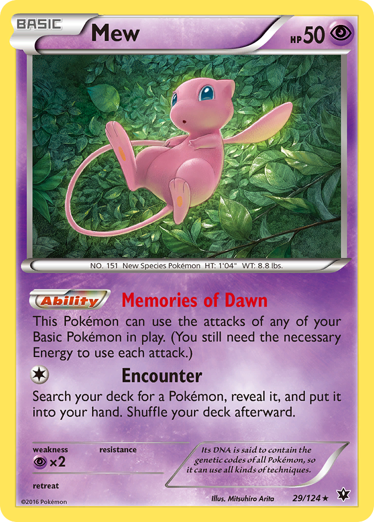 Mew 29/124 Rare Holo | Fates Collide | Pokemon Card