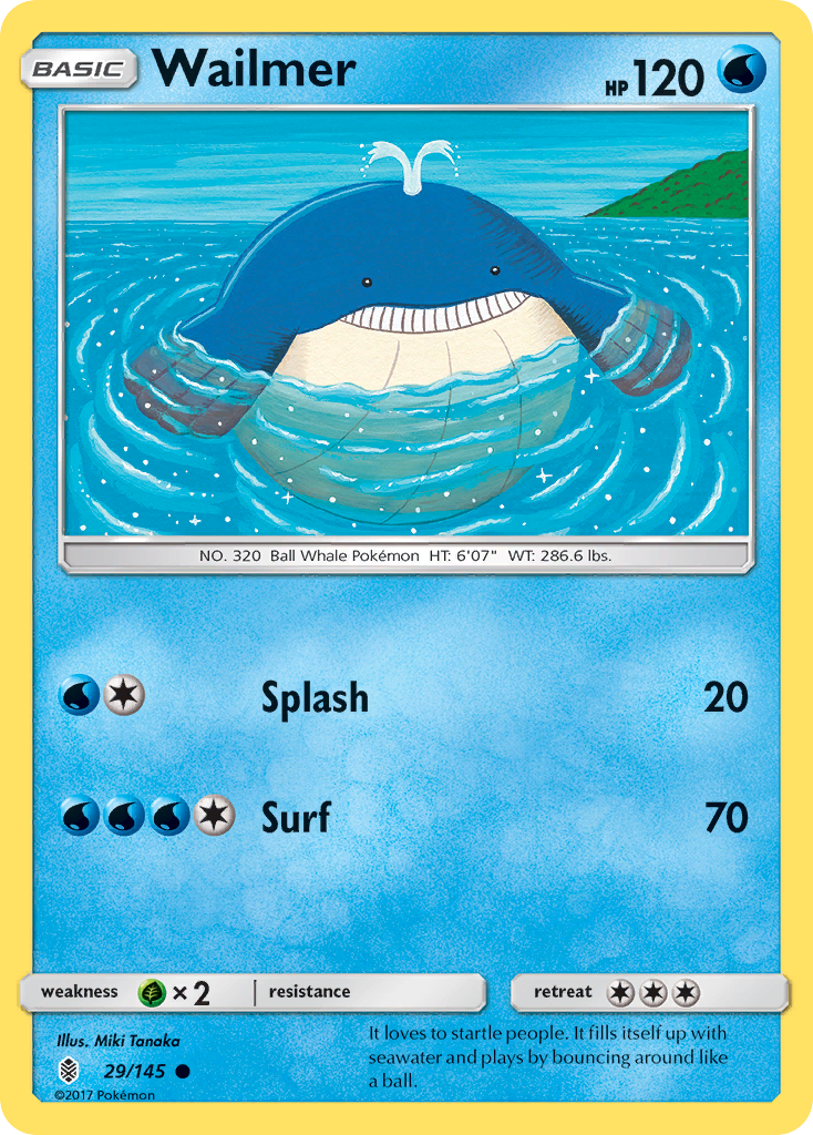 Wailmer 29/145 Common | Guardians Rising | Pokemon Card