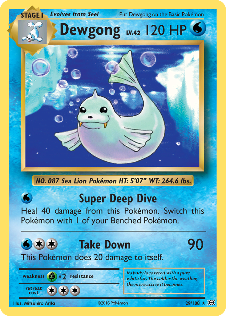 Dewgong 29/108 Rare | Evolutions | Pokemon Card