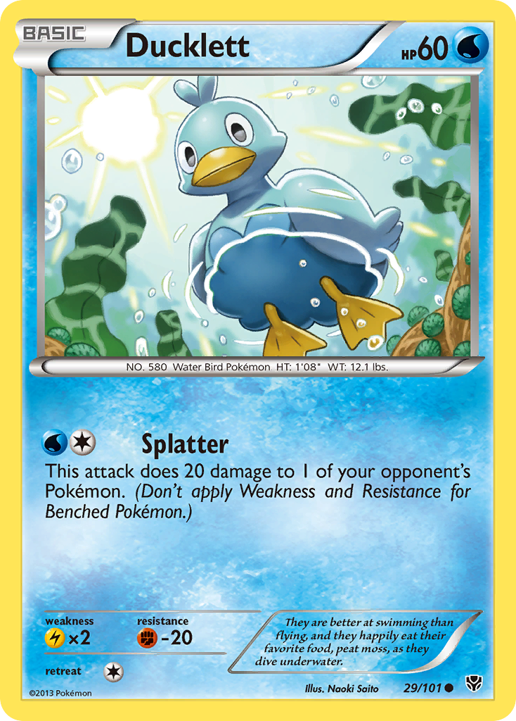 Ducklett 29/101 Common | Plasma Blast | Pokemon Card