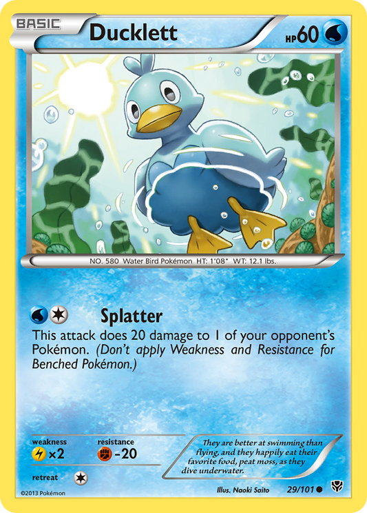 Ducklett 29/101 Common | Plasma Blast | Pokemon Card