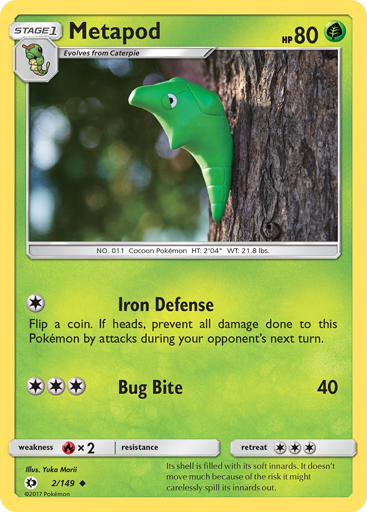 Metapod 2/149 Uncommon | Sun & Moon | Pokemon Card