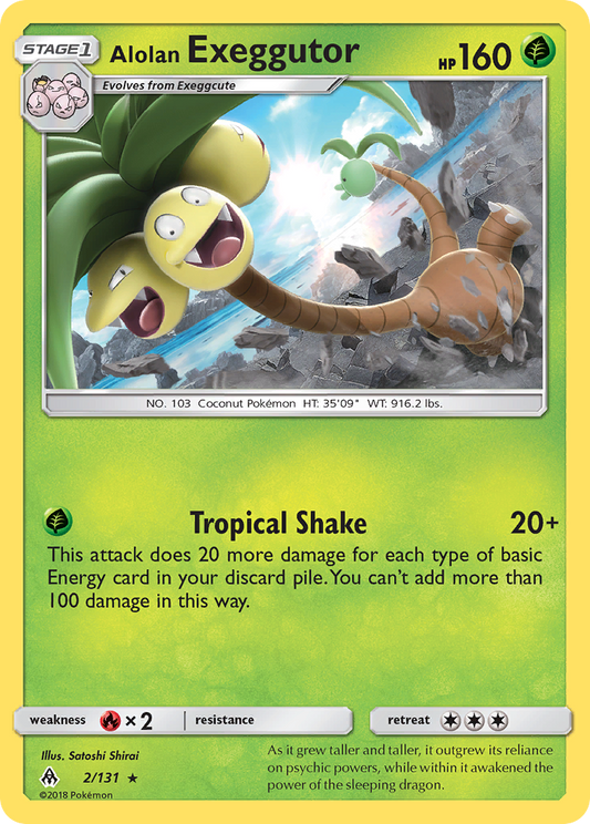 Alolan Exeggutor 2/131 Rare | Forbidden Light | Pokemon Card