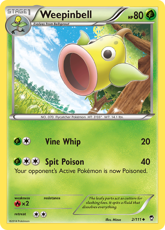 Weepinbell 2/111 Uncommon | Furious Fists | Pokemon Card