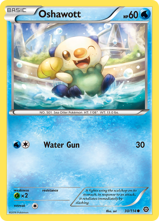 Oshawott 30/114 Common | Steam Siege | Pokemon Card