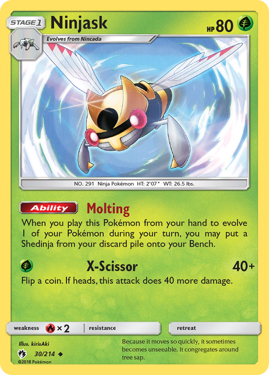 Ninjask 30/214 Uncommon | Lost Thunder | Pokemon Card