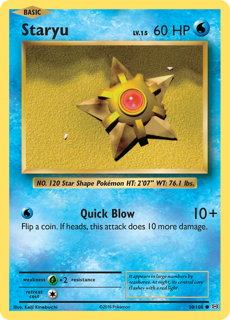 Staryu 30/108 Common | Evolutions | Pokemon Card