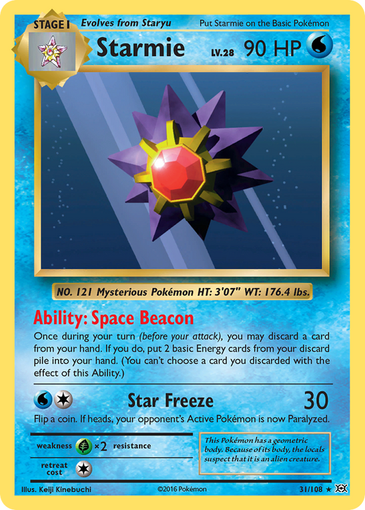 Starmie 31/108 Rare | Evolutions | Pokemon Card