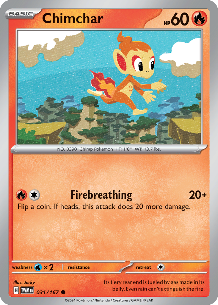 Chimchar 31/167 Common | Twilight Masquerade | Pokemon Card