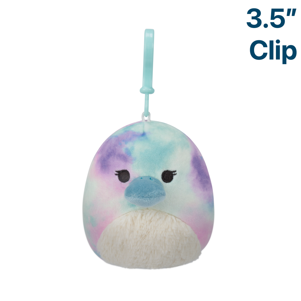 Mitch the Tie-Dye Platypus ~ 3.5" Clip On Squishmallow Plush