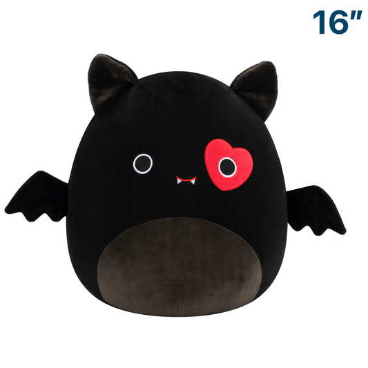 Emily the Black Bat Heart Eye Valentine's Day ~ 16" Squishmallow Plush