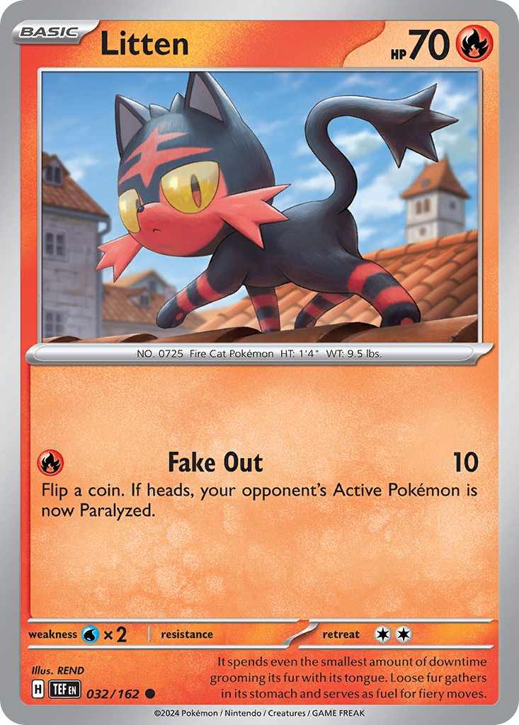 Litten 32/162 Common | Temporal Forces | Pokemon Card