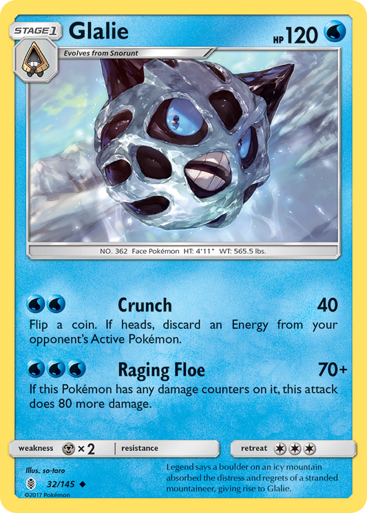 Glalie 32/145 Uncommon | Guardians Rising | Pokemon Card