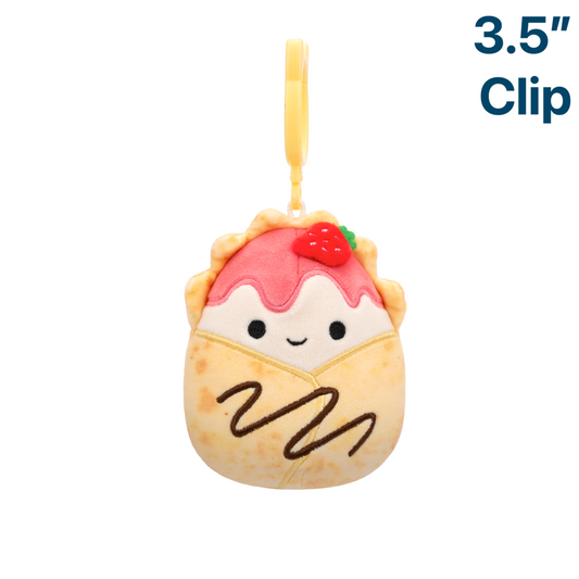 Gasten the Strawberry Crepe ~ 3.5" Clip On Squishmallow Plush