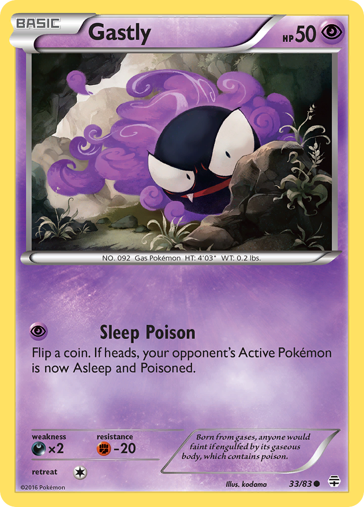 Gastly 33/83 Common | Generations | Pokemon Card