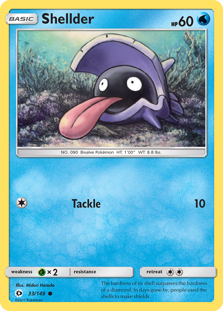 Shellder 33/149 Common | Sun & Moon | Pokemon Card