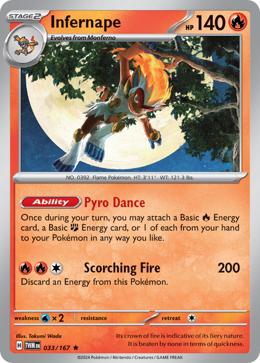 Infernape 33/167 Rare | Twilight Masquerade | Pokemon Card