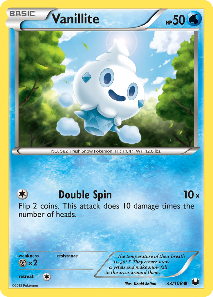 Vanillite 33/108 Common | Dark Explorers | Pokemon Card