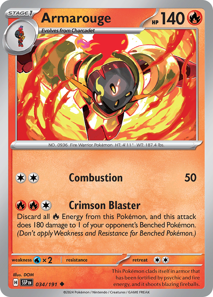 Armarouge 34/191 Uncommon | Surging Sparks | Pokemon Card