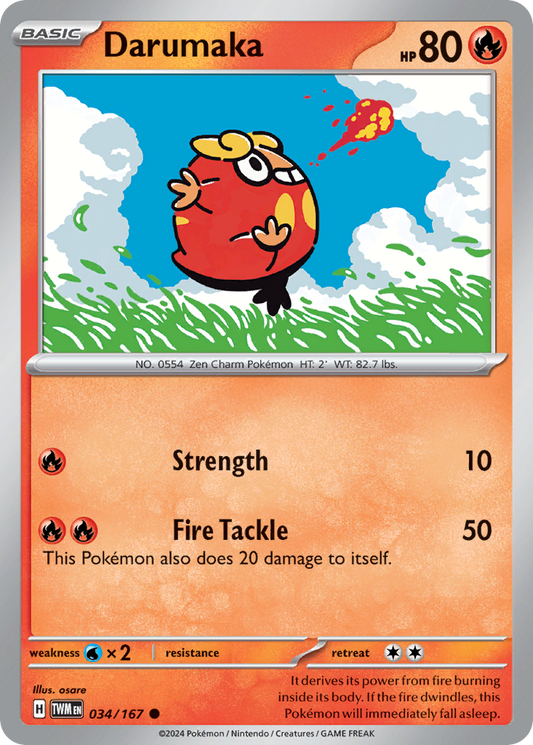 Darumaka 34/167 Common | Twilight Masquerade | Pokemon Card