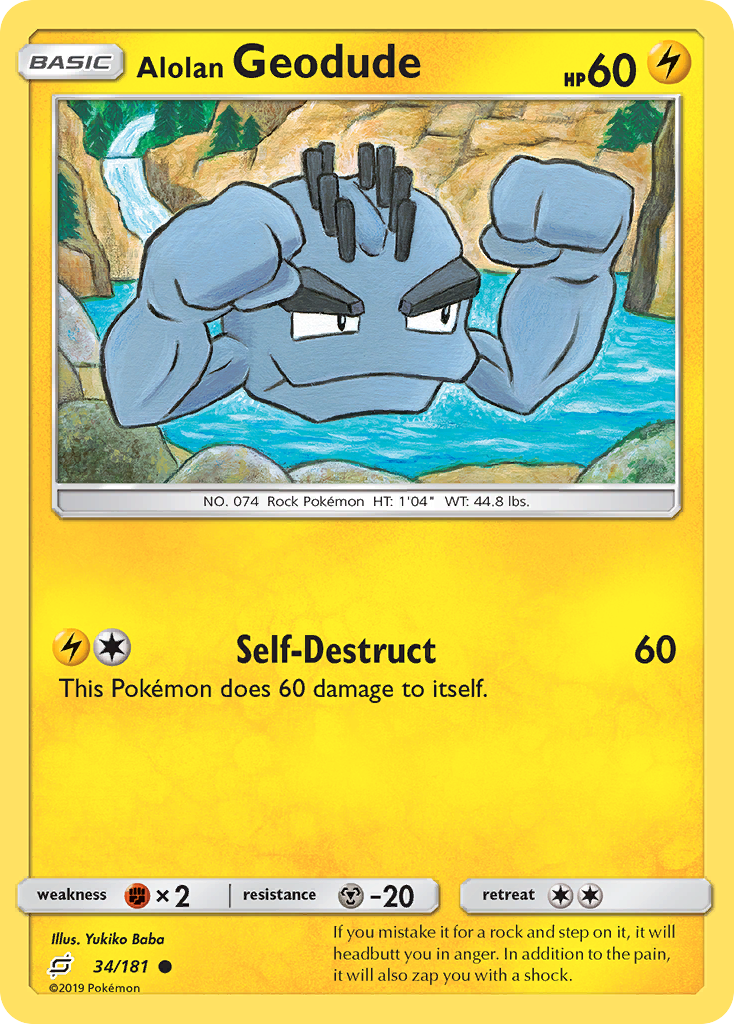 Alolan Geodude 34/181 Common | Team Up | Pokemon Card