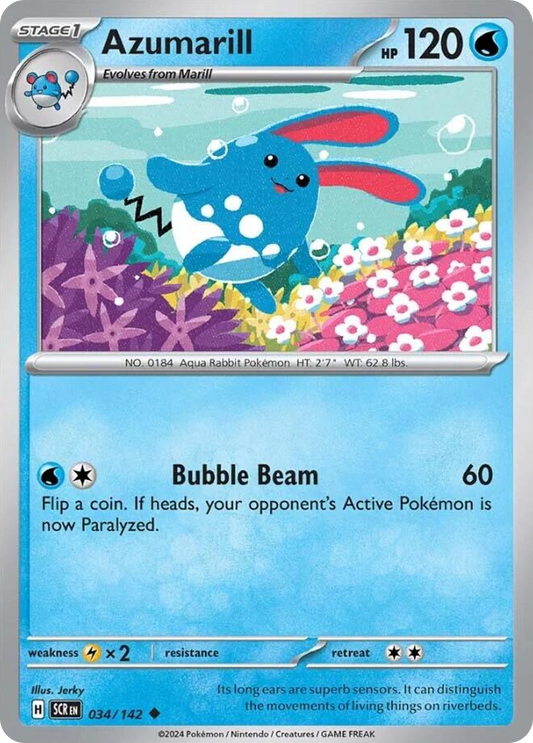 Azumarill 34/142 Uncommon | Stellar Crown | Pokemon Card