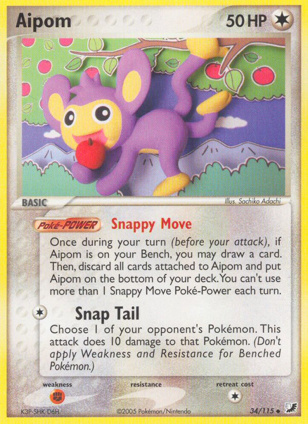 Aipom 34/115 Uncommon | Unseen Forces | Pokemon Card