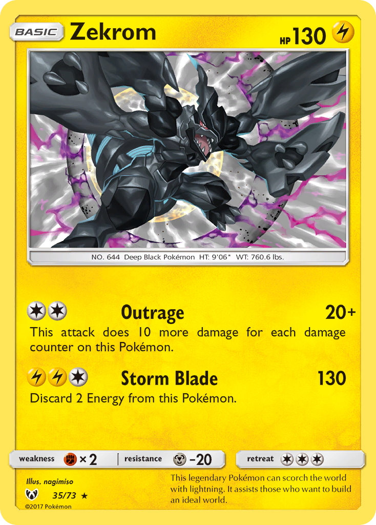 Zekrom 35/73 Rare Holo | Shining Legends | Pokemon Card