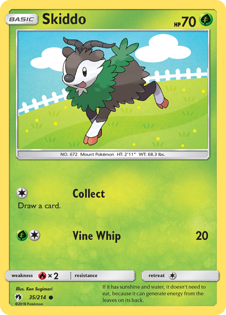 Skiddo 35/214 Common | Lost Thunder | Pokemon Card