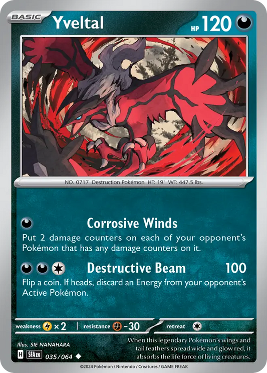 Yveltal 35/64 Uncommon | Shrouded Fable | Pokemon Card