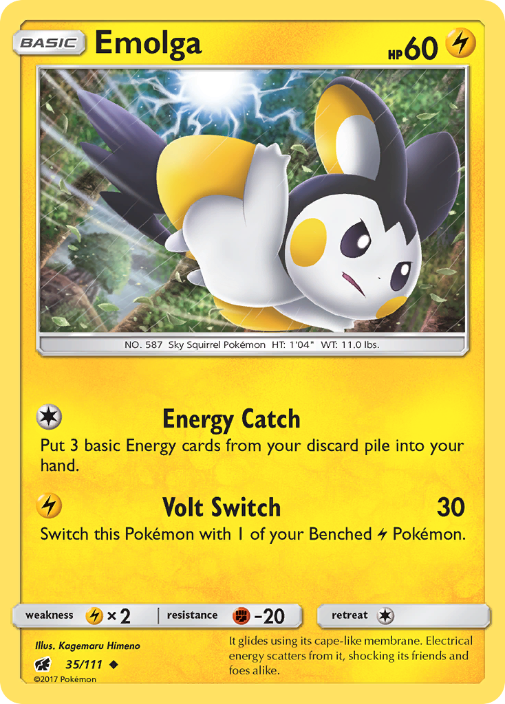 Emolga 35/111 Uncommon | Crimson Invasion | Pokemon Card