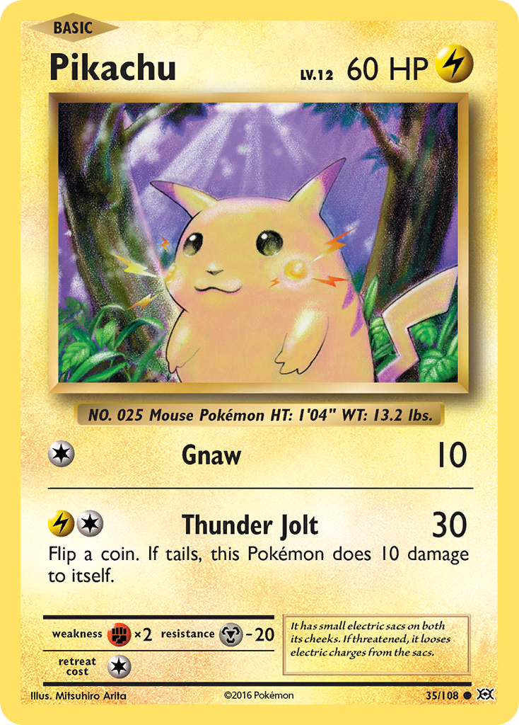 Pikachu 35/108 Common | Evolutions | Pokemon Card