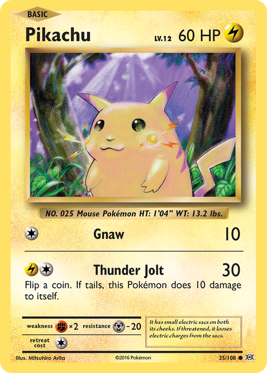 Pikachu 35/108 Common | Evolutions | Pokemon Card