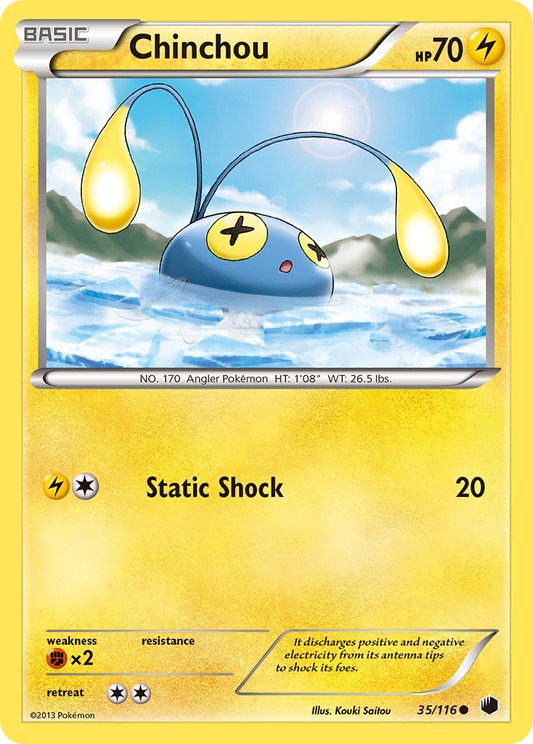 Chinchou 35/116 Common | Plasma Freeze | Pokemon Card