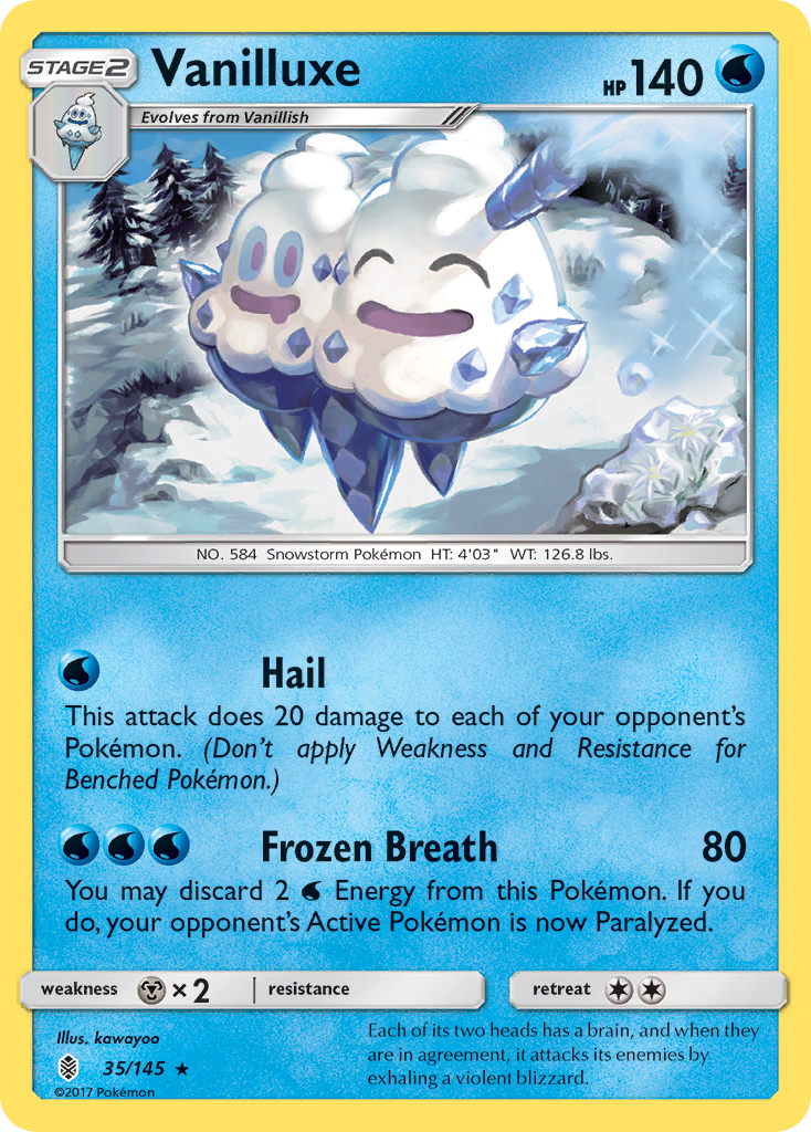 Vanilluxe 35/145 Rare | Guardians Rising | Pokemon Card