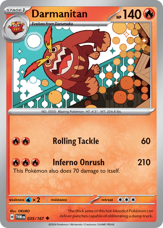 Darmanitan 35/167 Uncommon | Twilight Masquerade | Pokemon Card