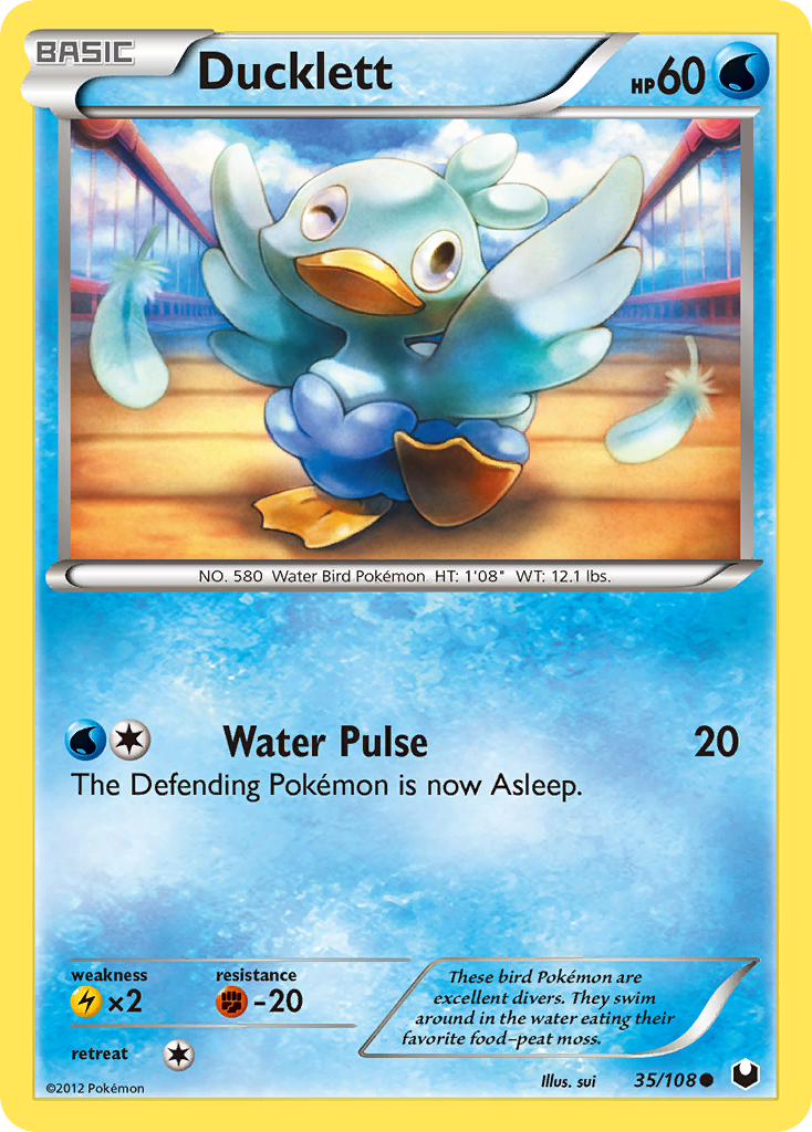 Ducklett 35/108 Common | Dark Explorers | Pokemon Card