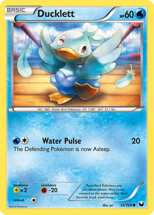 Ducklett 35/108 Common | Dark Explorers | Pokemon Card