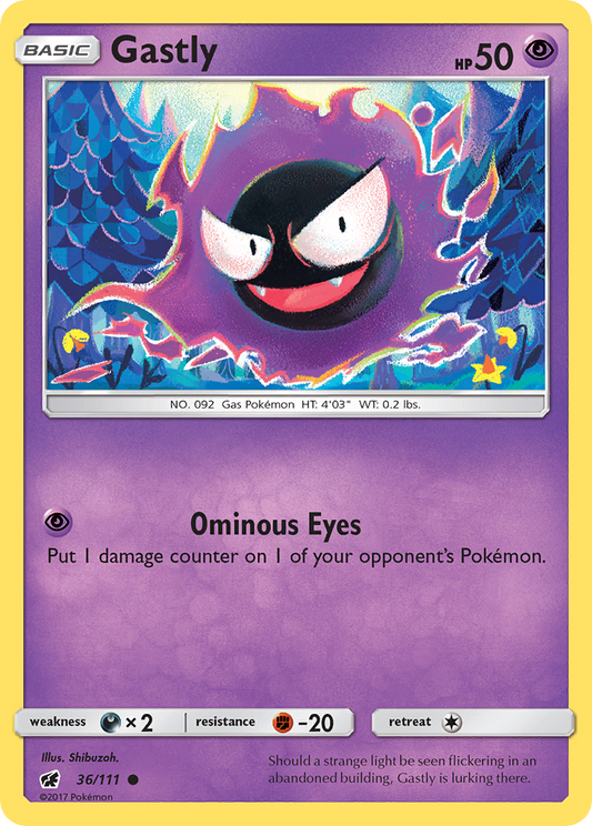 Gastly 36/111 Common | Crimson Invasion | Pokemon Card