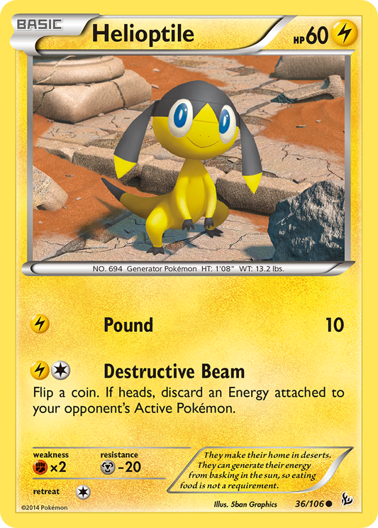 Helioptile 36/106 Common | Flashfire | Pokemon Card