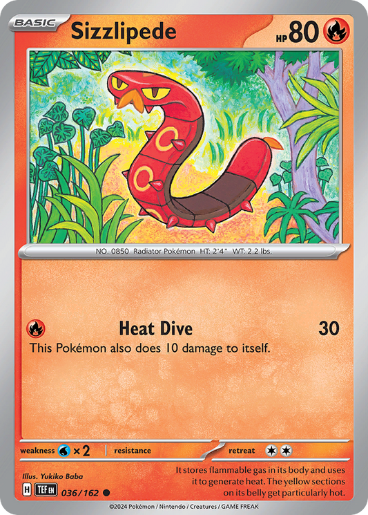 Sizzlipede 36/162 Common | Temporal Forces | Pokemon Card