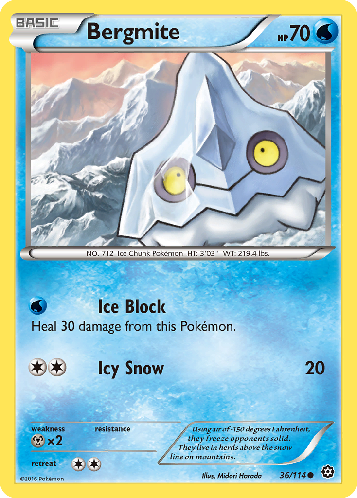 Bergmite 36/114 Common | Steam Siege | Pokemon Card