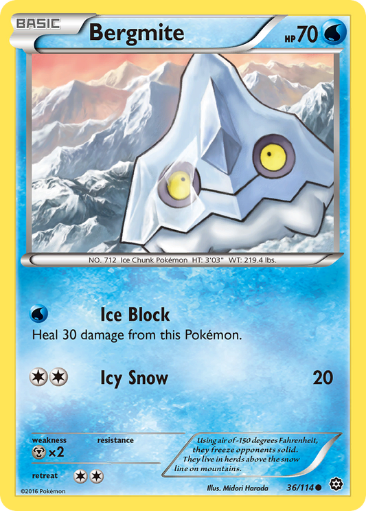 Bergmite 36/114 Common | Steam Siege | Pokemon Card