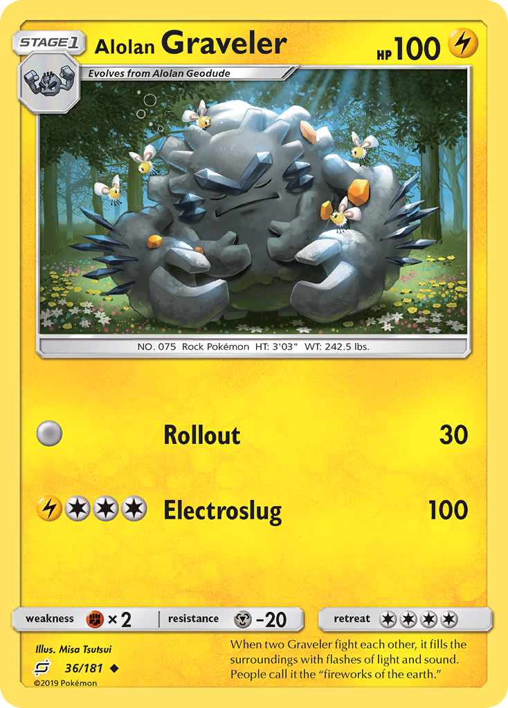 Alolan Graveler 36/181 Uncommon | Team Up | Pokemon Card