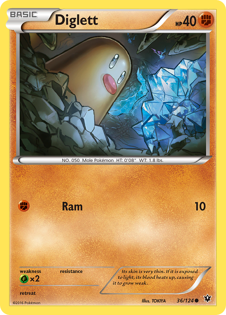 Diglett 36/124 Common | Fates Collide | Pokemon Card