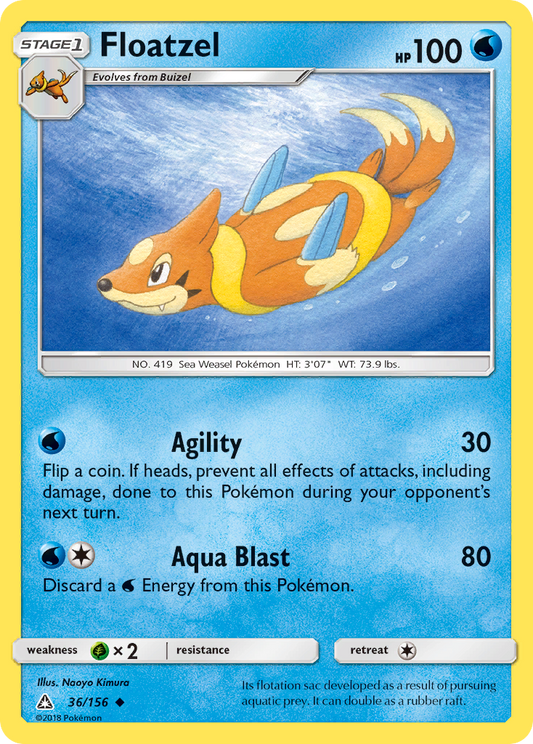 Floatzel 36/156 Uncommon | Ultra Prism | Pokemon Card