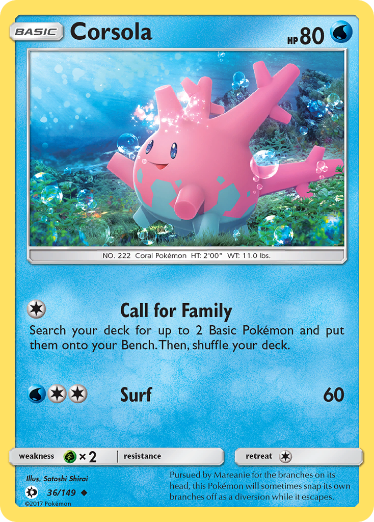 Corsola 36/149 Uncommon | Sun & Moon | Pokemon Card