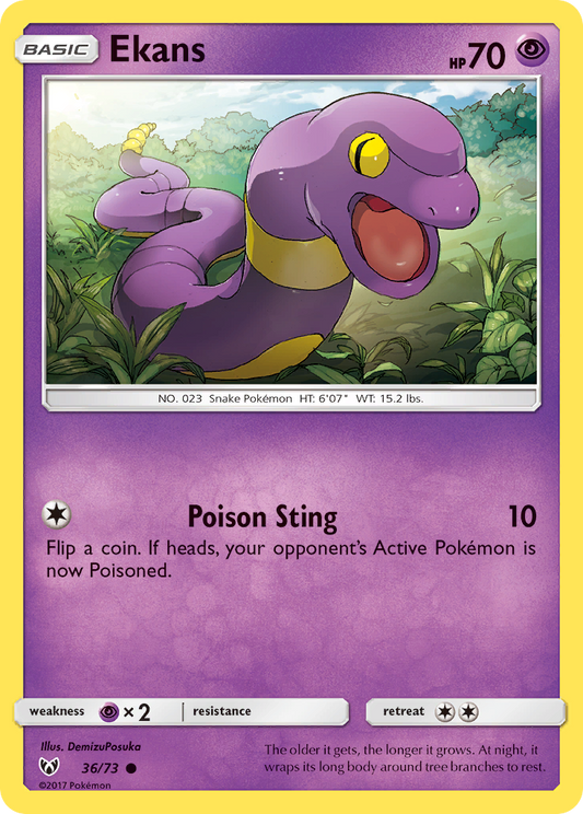 Ekans 36/73 Common | Shining Legends | Pokemon Card