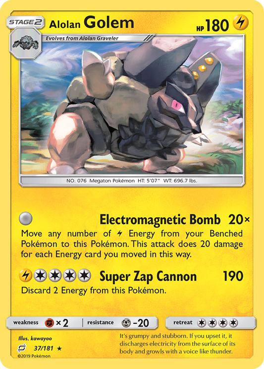 Alolan Golem 37/181 Rare | Team Up | Pokemon Card