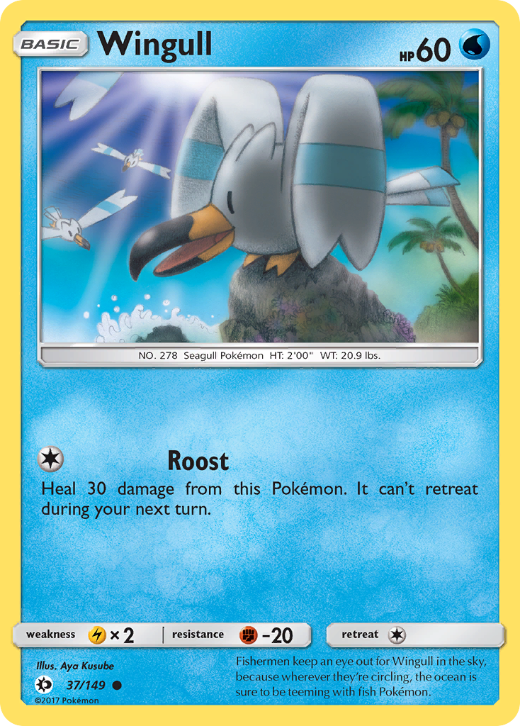 Wingull 37/149 Common | Sun & Moon | Pokemon Card